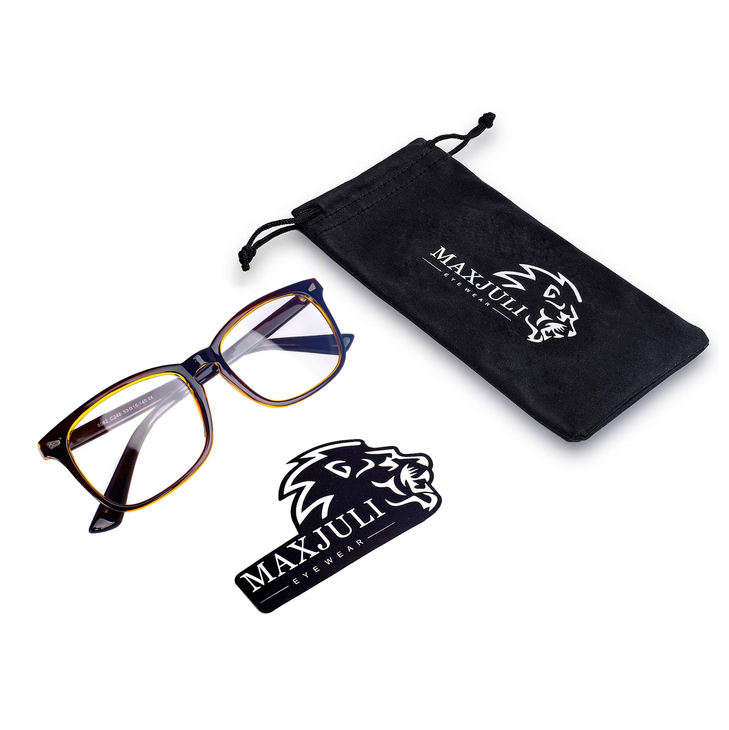 MAXJULI Blue Light Blocking Glasses,Computer Reading/Gaming/TV/Phones Glasses for Women Men(Transparent)