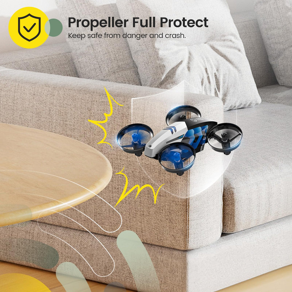 Holy Stone HS210T Drones for Kids, 2 IN1 MINI Indoor Drone with Land & Fly Mode, Four Posture Deformations RC Quadcopter with 3D Flip, Auto Hovering, Easter day& Birthday Toy Gift for Boys and Girls