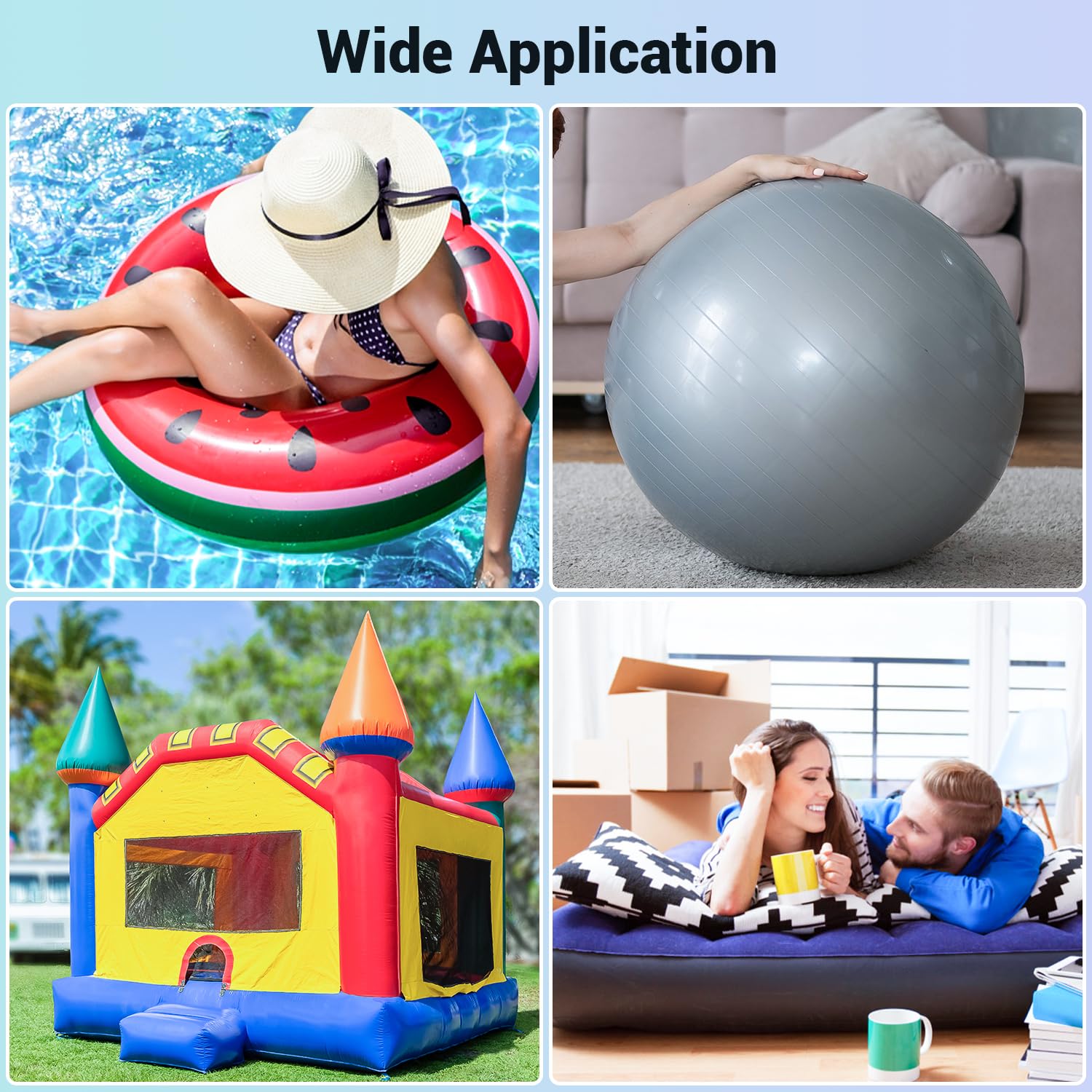 Dr.Meter Air Pump for Inflatables: AC 110V Air Mattress Pump with 3 Nozzles - Quick-Fill Electric Inflator Deflator for Inflatable Pool Raft Bed Boat Floats Swimming Rings Yoga Balls