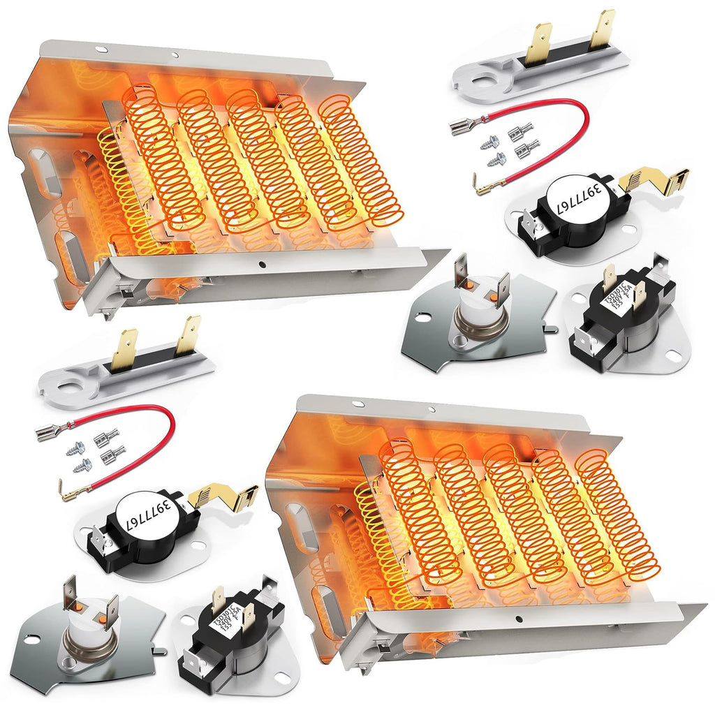 [UPGRADED] 279838 Dryer Heating Element for Whirlpool Kenmore Maytag Amana Roper, Dryer Heating Element Parts Include Dryer Thermostat Thermal Fuse, Replaces 2406026 3403585 w10724237