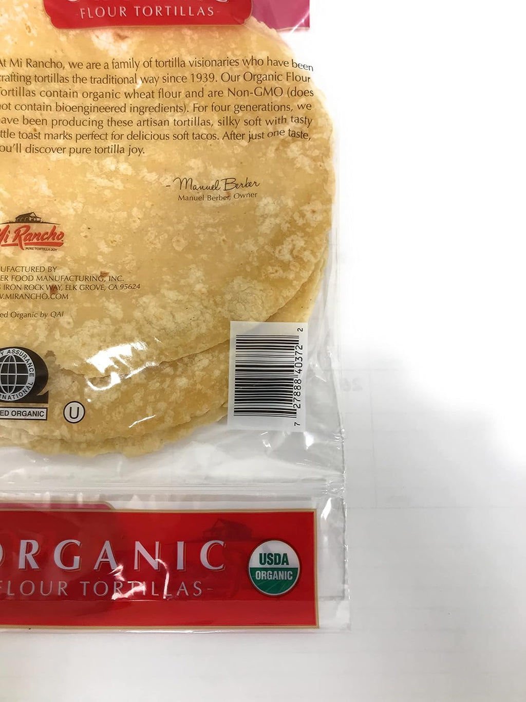 Mi Rancho Organic Flour Tortillas, 9.1 OZ