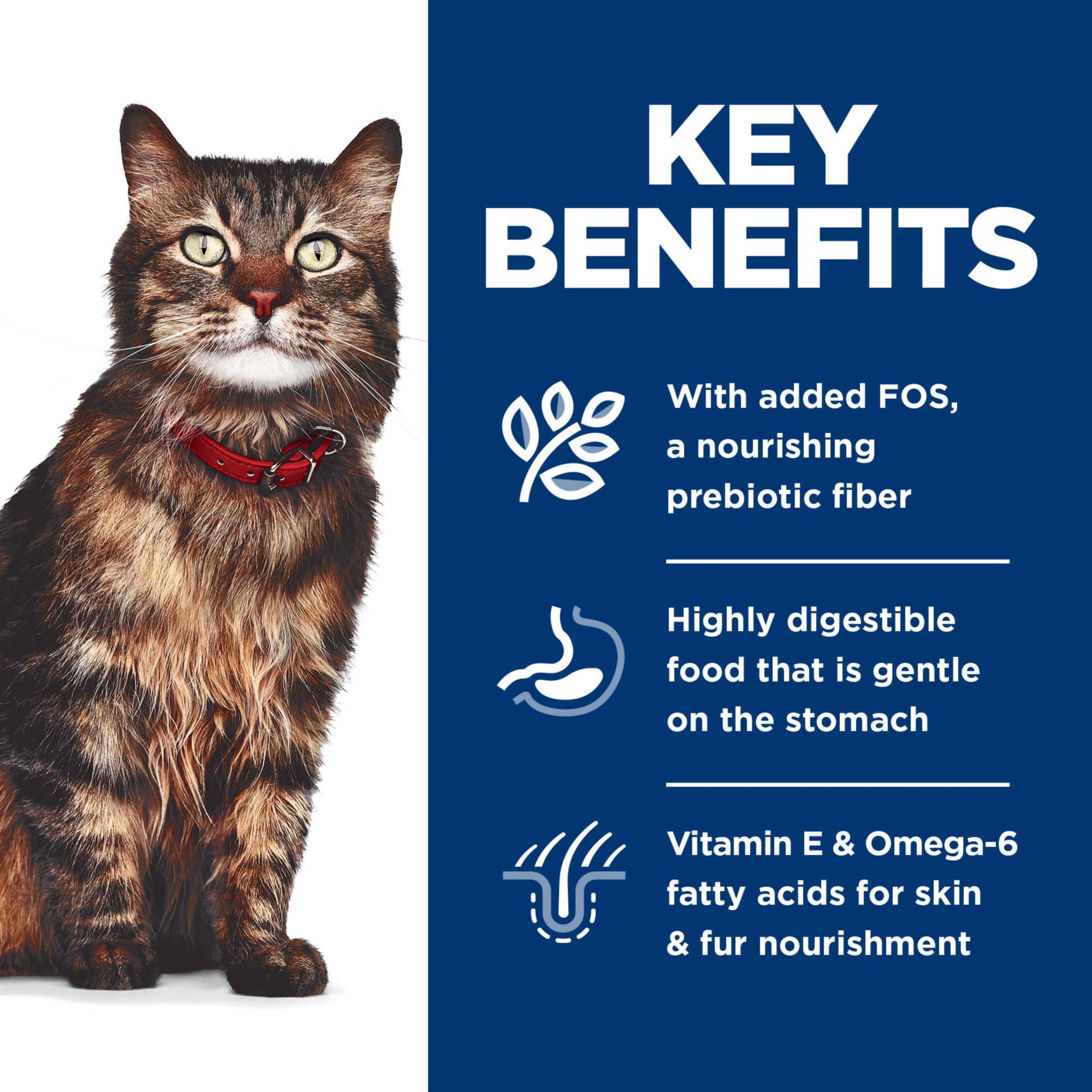 Hill's Science Diet Adult Sensitive Stomach & Skin Wet Cat Food, Chicken & Beef, 2.8 oz. Pouches, 24-Pack