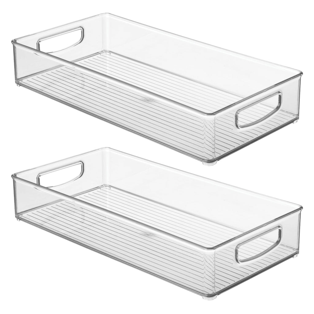 iDesign Slim Extra Long Clear Storage Bin | Narrow, Stackable, Kitchen or Pantry Organizer