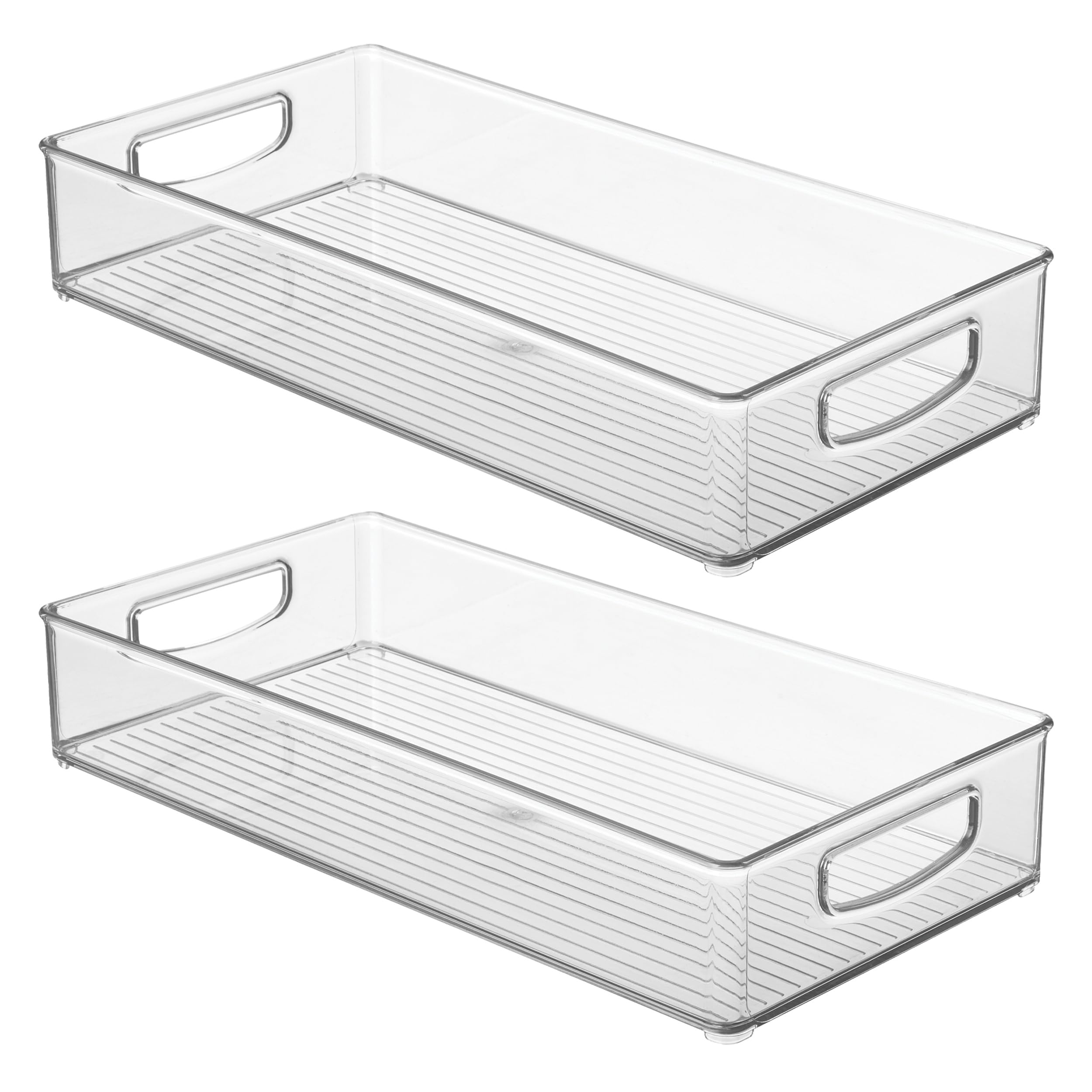 iDesign Slim Extra Long Clear Storage Bin | Narrow, Stackable, Kitchen or Pantry Organizer