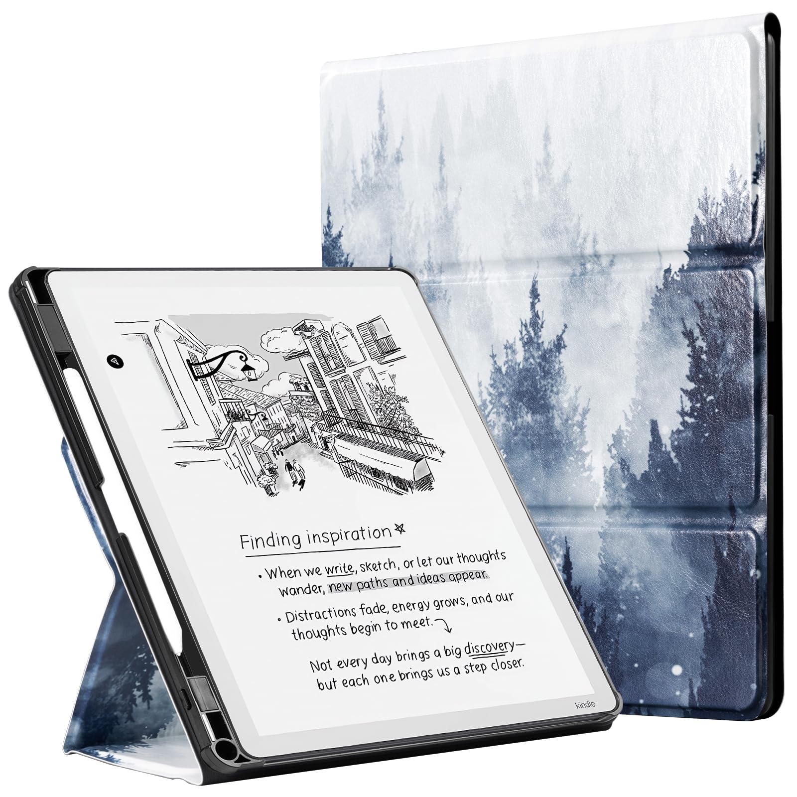 CoBak Stand Case for Kindle Scribe - Premium Folio Leather Cover with Pen Holder, Auto Sleep/Wake - Compatible with 10.2 Inch Kindle Scribe (2022/2024 Release)
