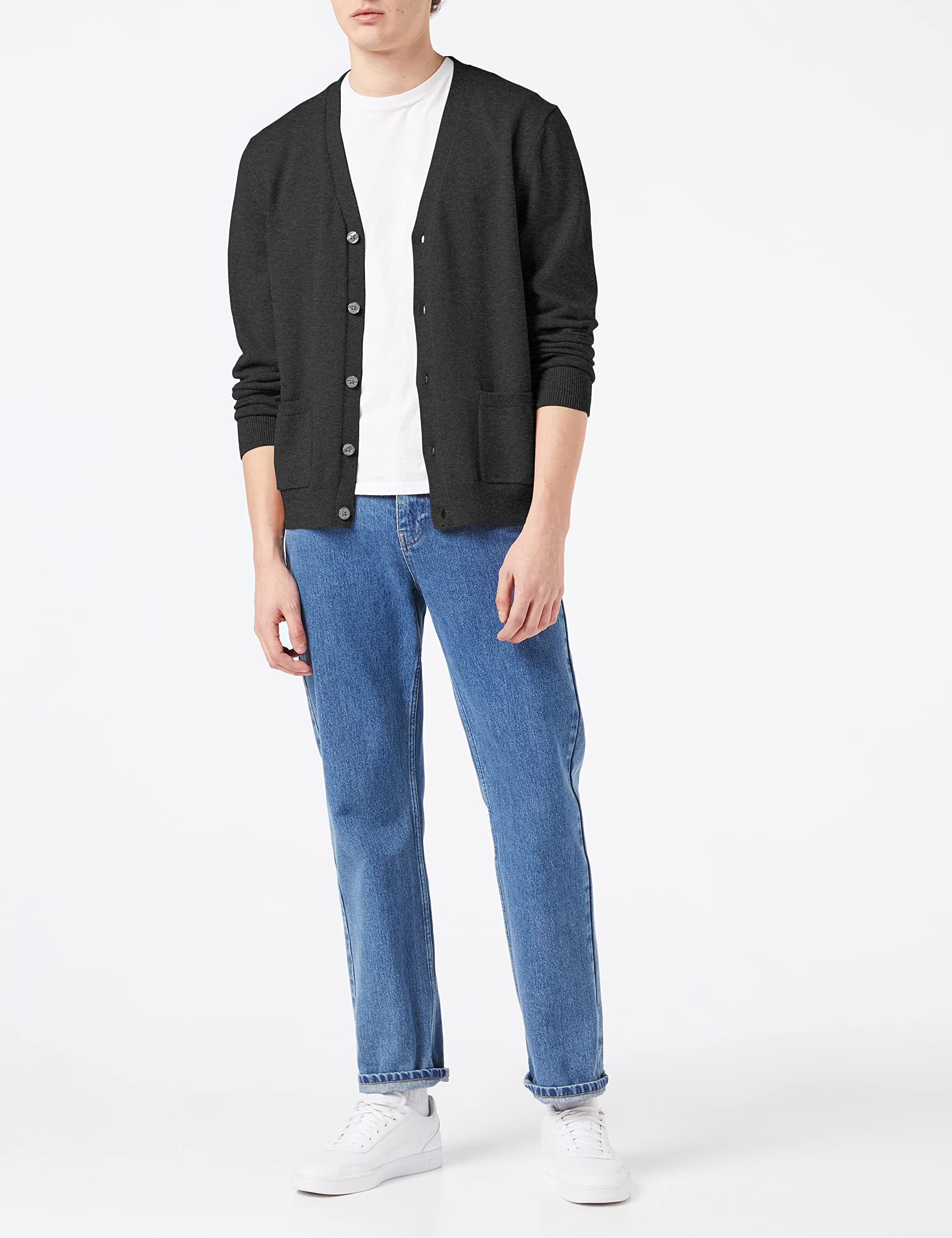 Amazon Essentials Men's V-Neck Cotton Cardigan Sweater