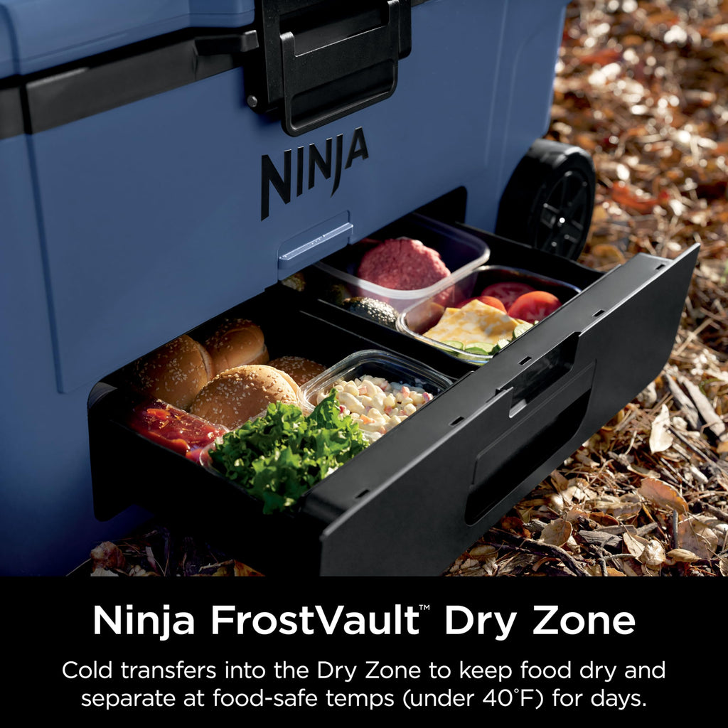 Ninja FrostVault | 65qt Wheeled Cooler with Cold Dry Zone | Integrated Fridge-Temp Dry Storage Drawer | Premium Heavy-Duty Insulated Cooler | Keeps Ice for Days | Charcoal Gray | FB265CG
