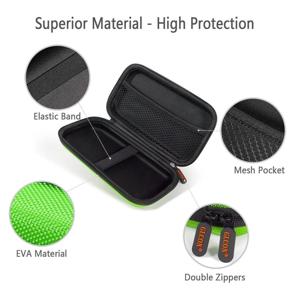 External Hard Drive Case - GLCON Shockproof EVA Carrying Case for WD My Passport Element Seagate Expansion Backup Toshiba 1TB 2TB 4TB - High Protection Portable Travel Electronic Power Bank Bag