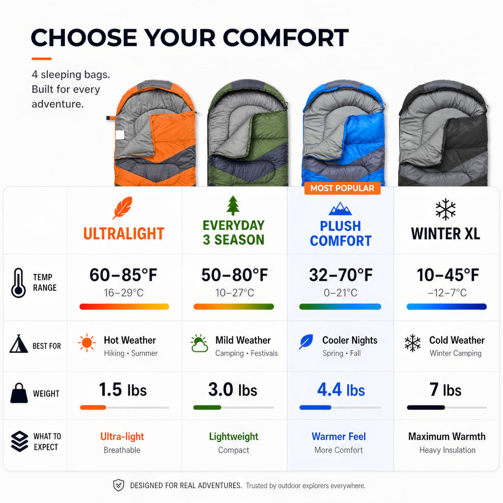 MalloMe Sleeping Bags for Adults Cold Weather & Warm - Backpacking Camping Sleeping Bag for Kids, Girls, Boys - Lightweight Camping Essentials Gear Accessories Hiking Sleep Must Haves Single & Double