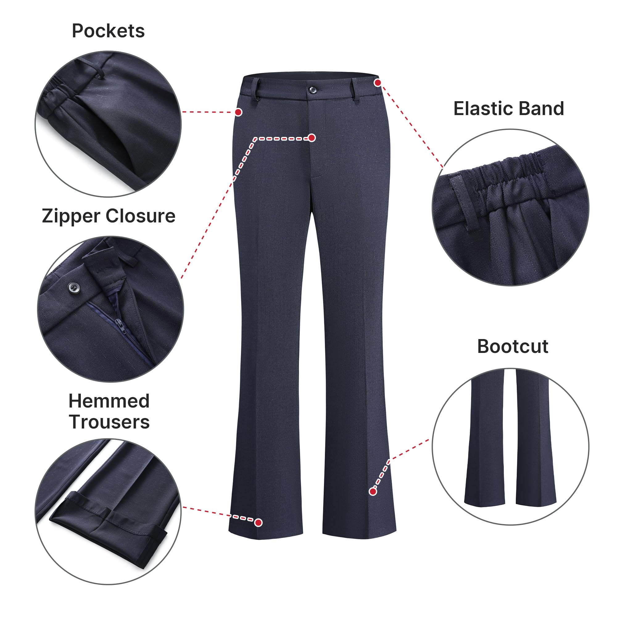 Women's Suit 2 Piece Set Pinstripe Blazer and Bootcut Dressy Pants Set for Work Office Business Outfits