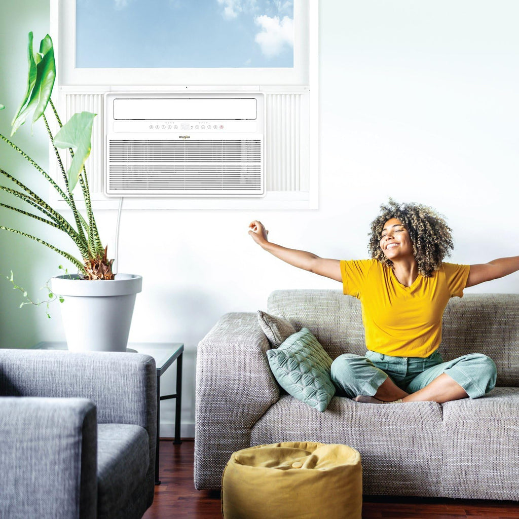Whirlpool 18,000 BTU Window Mounted Inverter Air Conditioner with Quiet, High Efficiency Operation and Remote, Window AC Unit for Apartment, Living Room, Bedroom, Large Rooms up to 1000 Square Feet