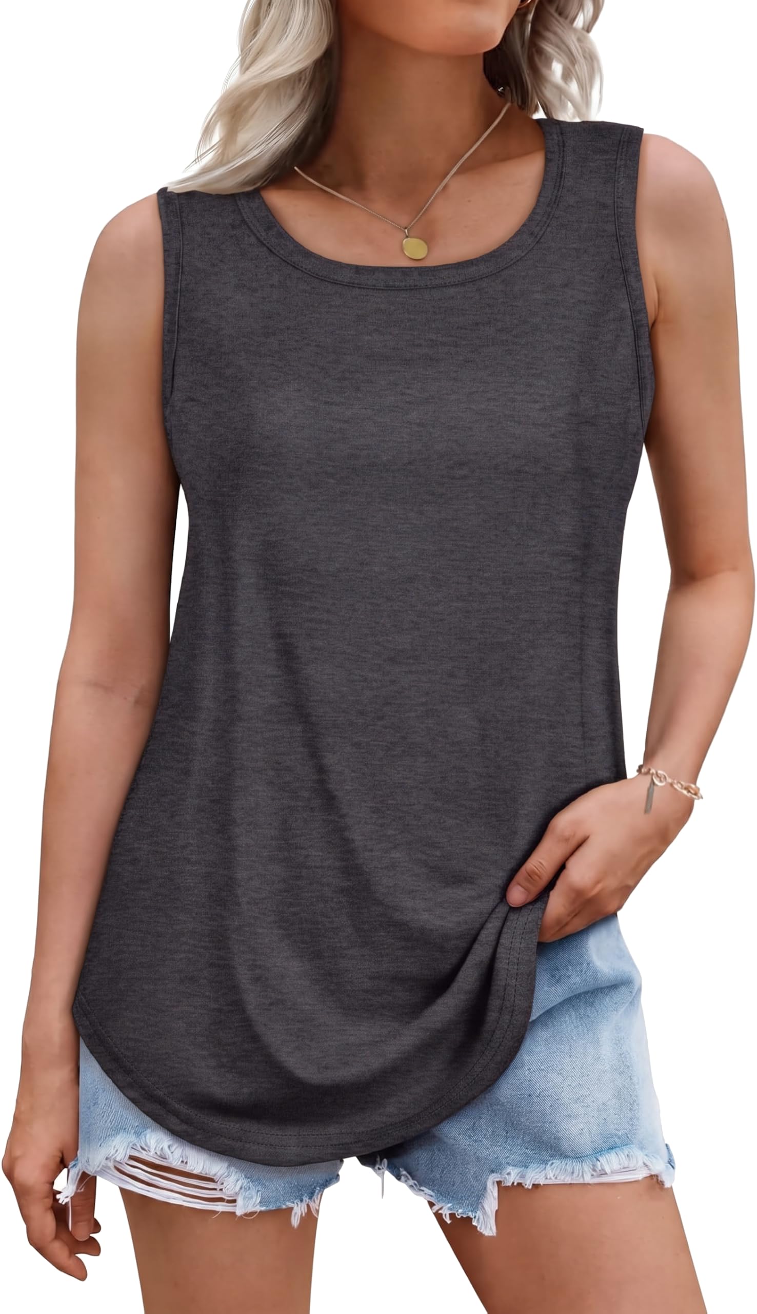 rosemia Tank Tops for Women Summer Sleeveless Casual Loose Fit Tunic Tops 2026