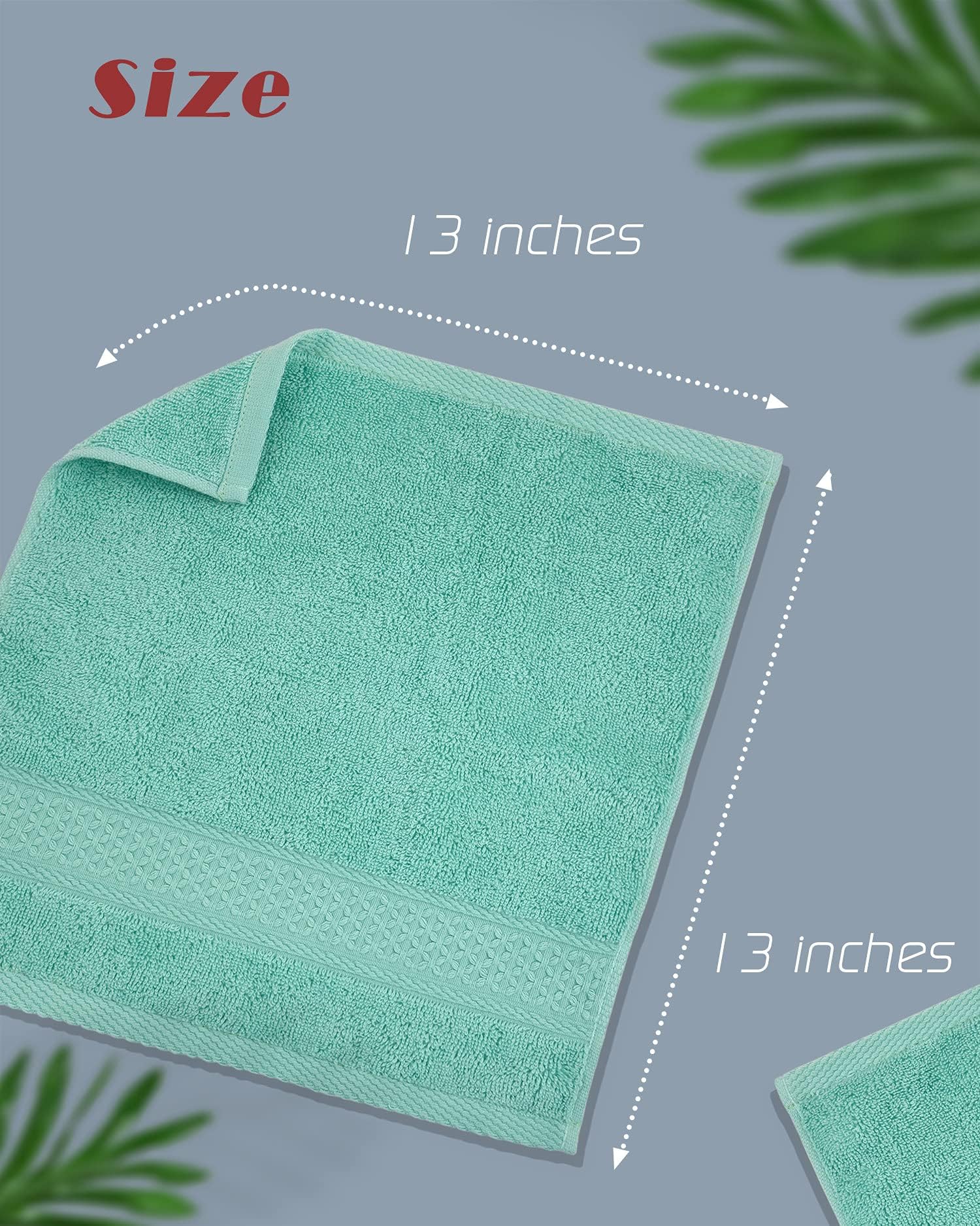 Cleanbear Face-Cloth Washcloths Set,100% Cotton, High Absorbent, 6-Pack 6 Colors, Size13 x13-deep Color