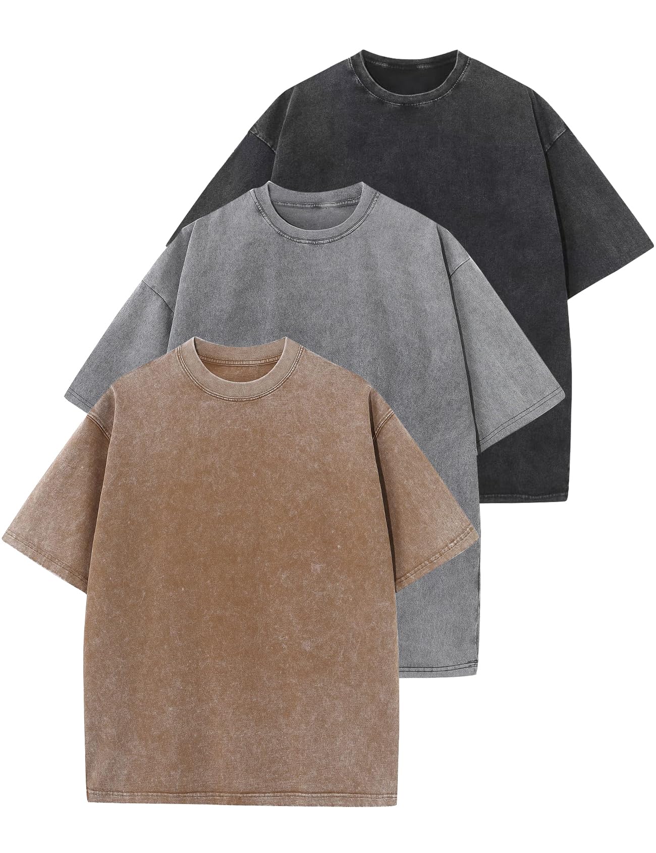 Arssm Men Oversized T Shirts Vintage Tee Loose Fit Short Sleeve Casual Streetwear Baggy Washed Unisex Tops