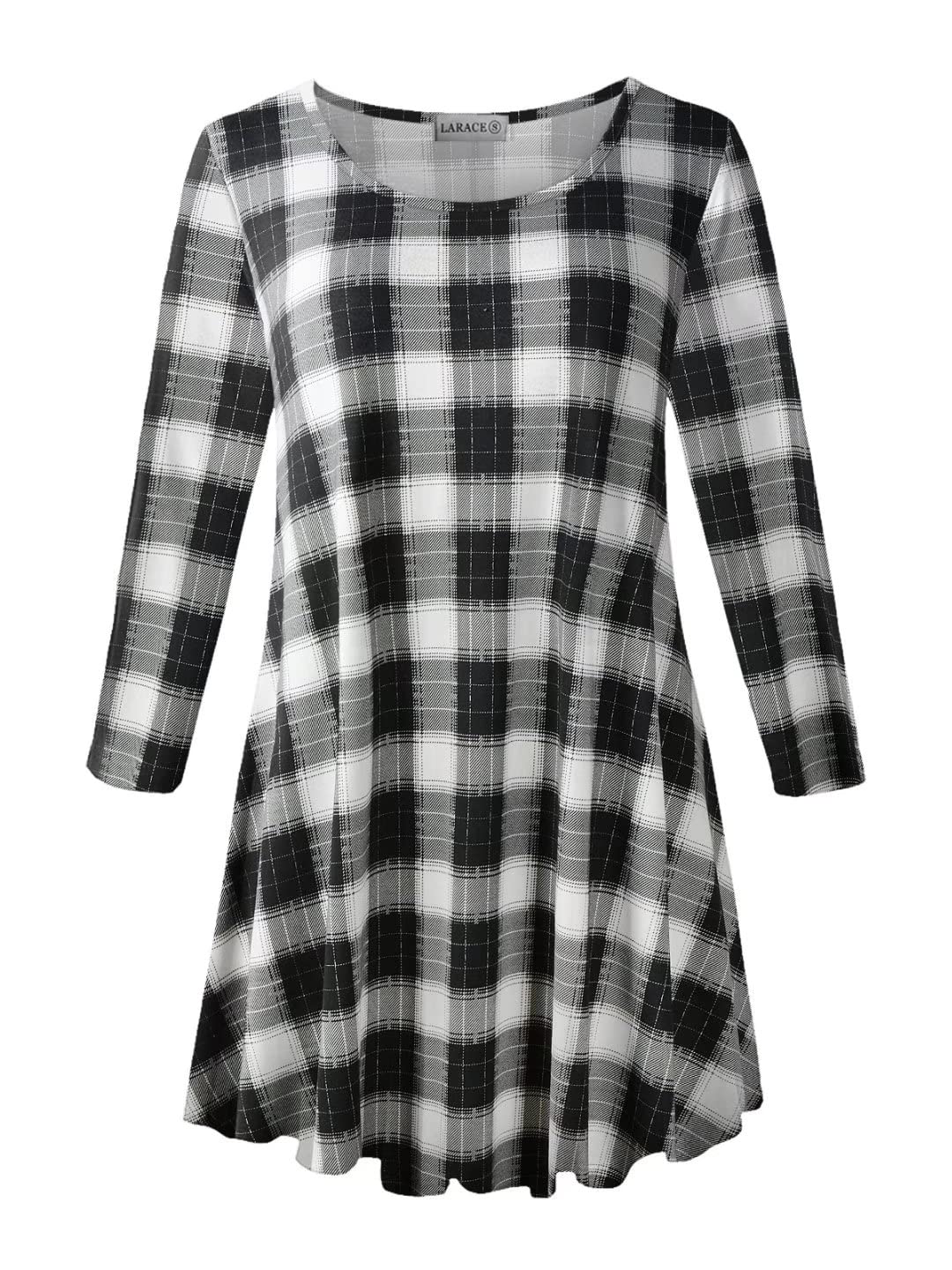 LARACE 3/4 Sleeve Shirts for Women Plus Size Tunic Dressy Top Loose Fit Flare T-Shirt