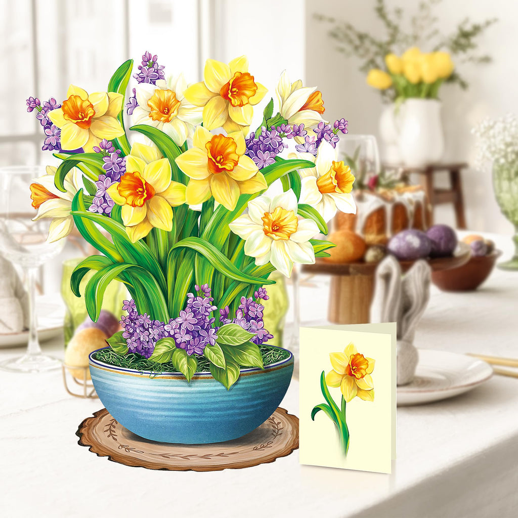 Airpark 3D Pop Up Paper Flowers Bouquet Card 12’‘ with Note & Envelope, Birthday Gifts, Get Well, Thank You, Greeting Cards for Women Mom Wife Friends, Daisies and Butterflies