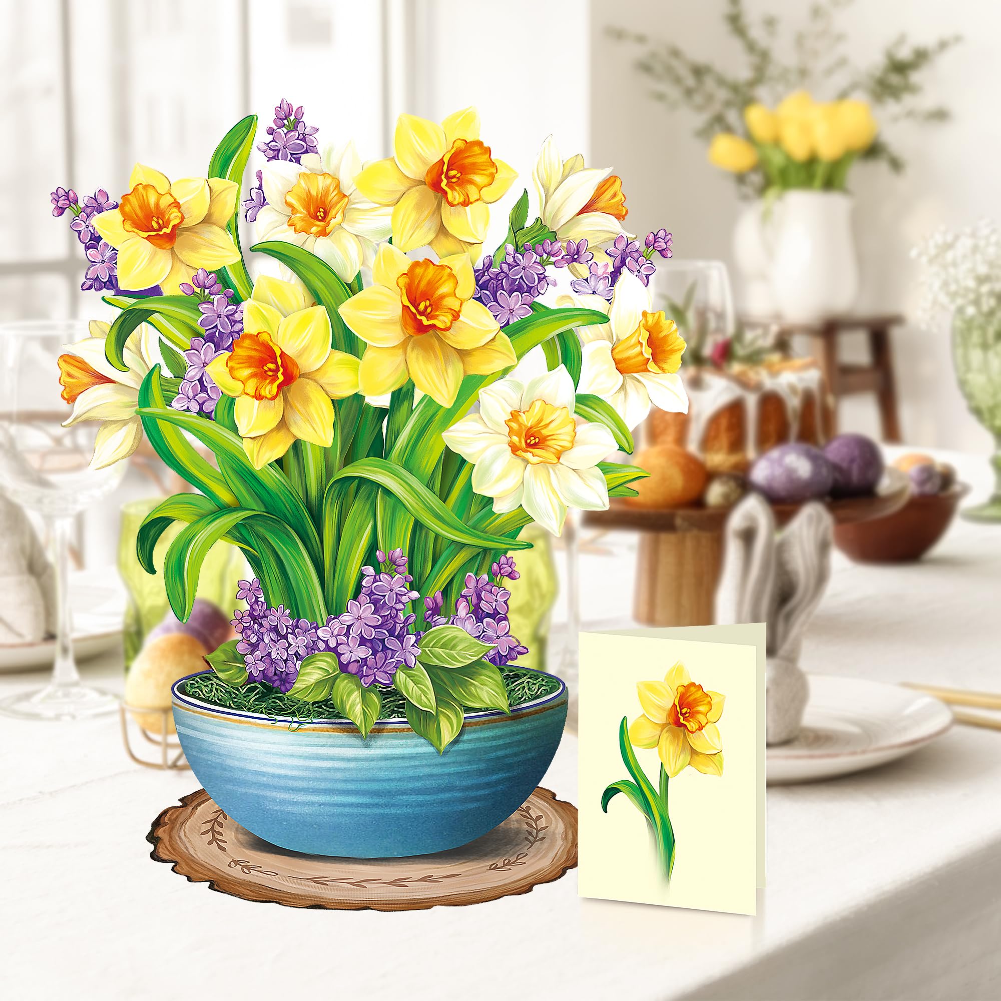 Airpark 3D Pop Up Paper Flowers Bouquet Card 12’‘ with Note & Envelope, Birthday Gifts, Get Well, Thank You, Greeting Cards for Women Mom Wife Friends, Daisies and Butterflies