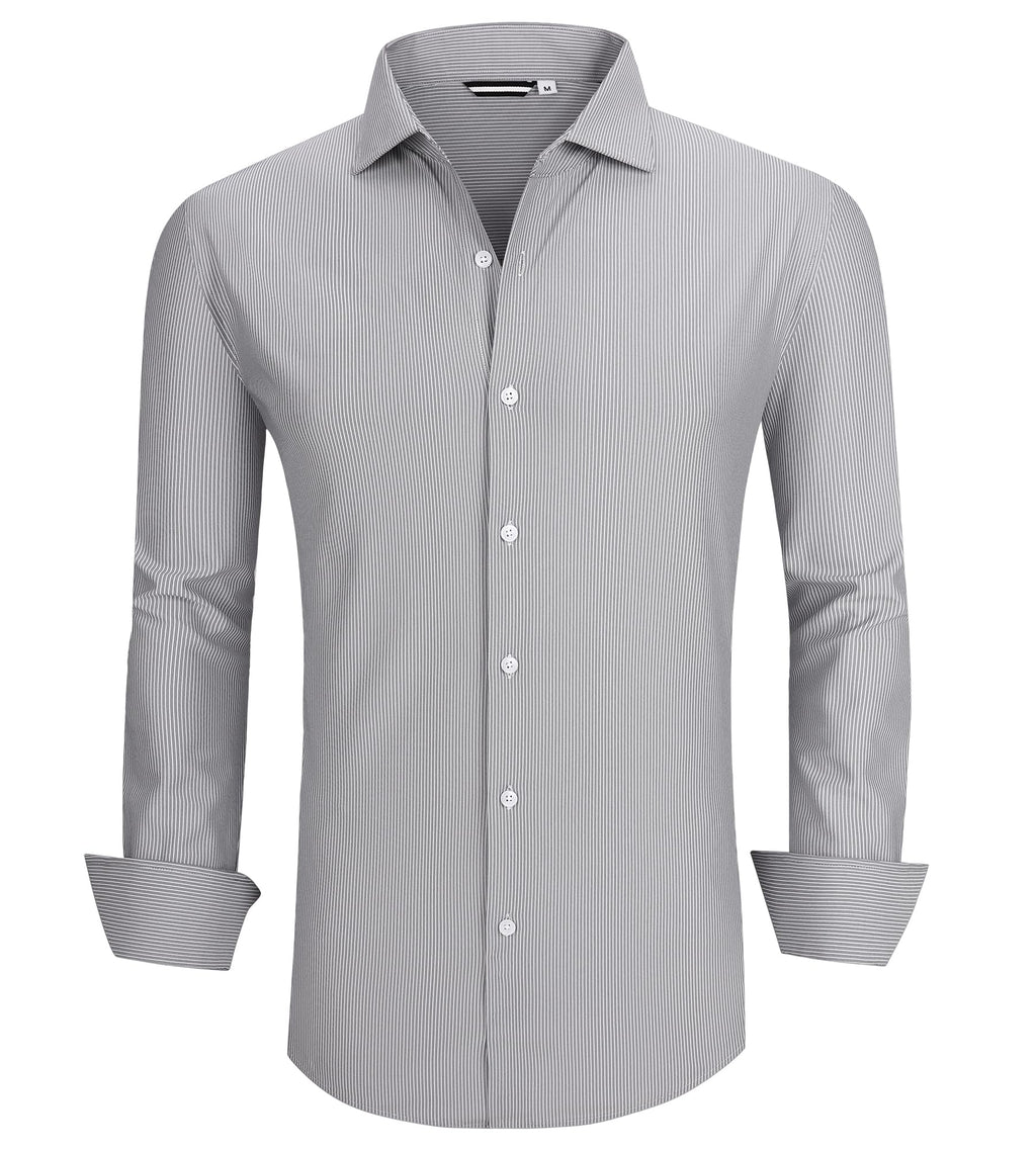 Alex Vando Mens Dress Shirt Wrinkle Free Regular Fit 4-Way Stretch Button Down Shirts