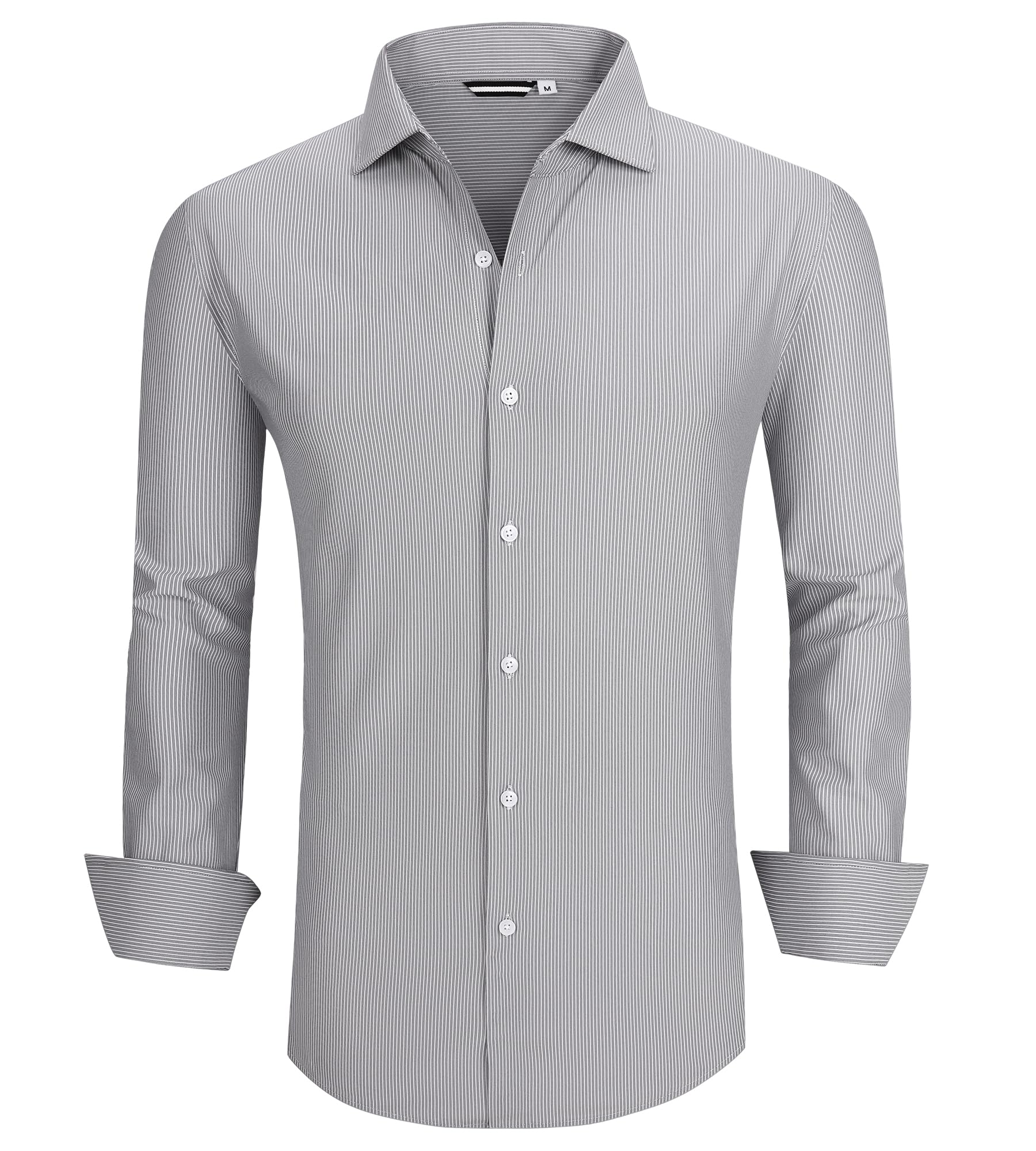 Alex Vando Mens Dress Shirt Wrinkle Free Regular Fit 4-Way Stretch Button Down Shirts