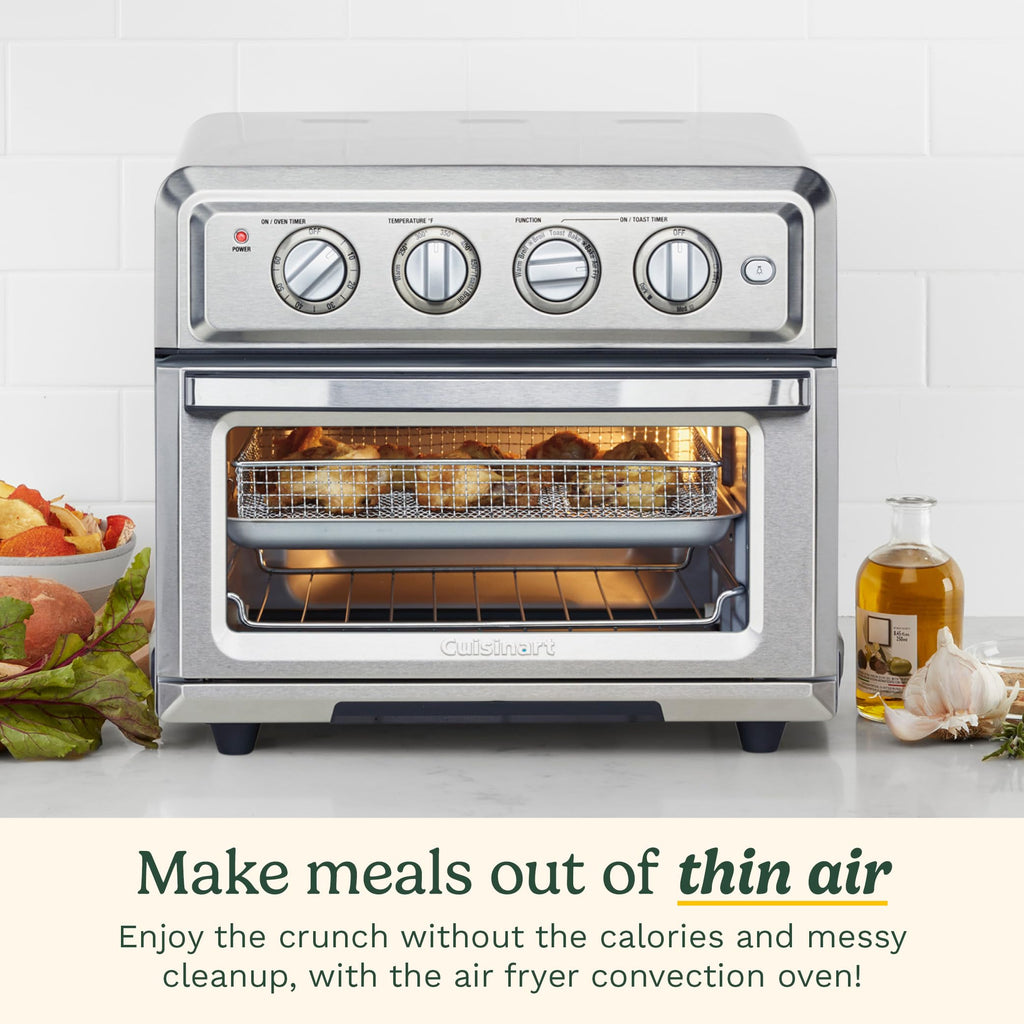 Cuisinart Air Fryer + Convection Toaster Oven, 8-1 Oven with Bake, Grill, Broil & Warm Options, Stainless Steel (TOA-70C)