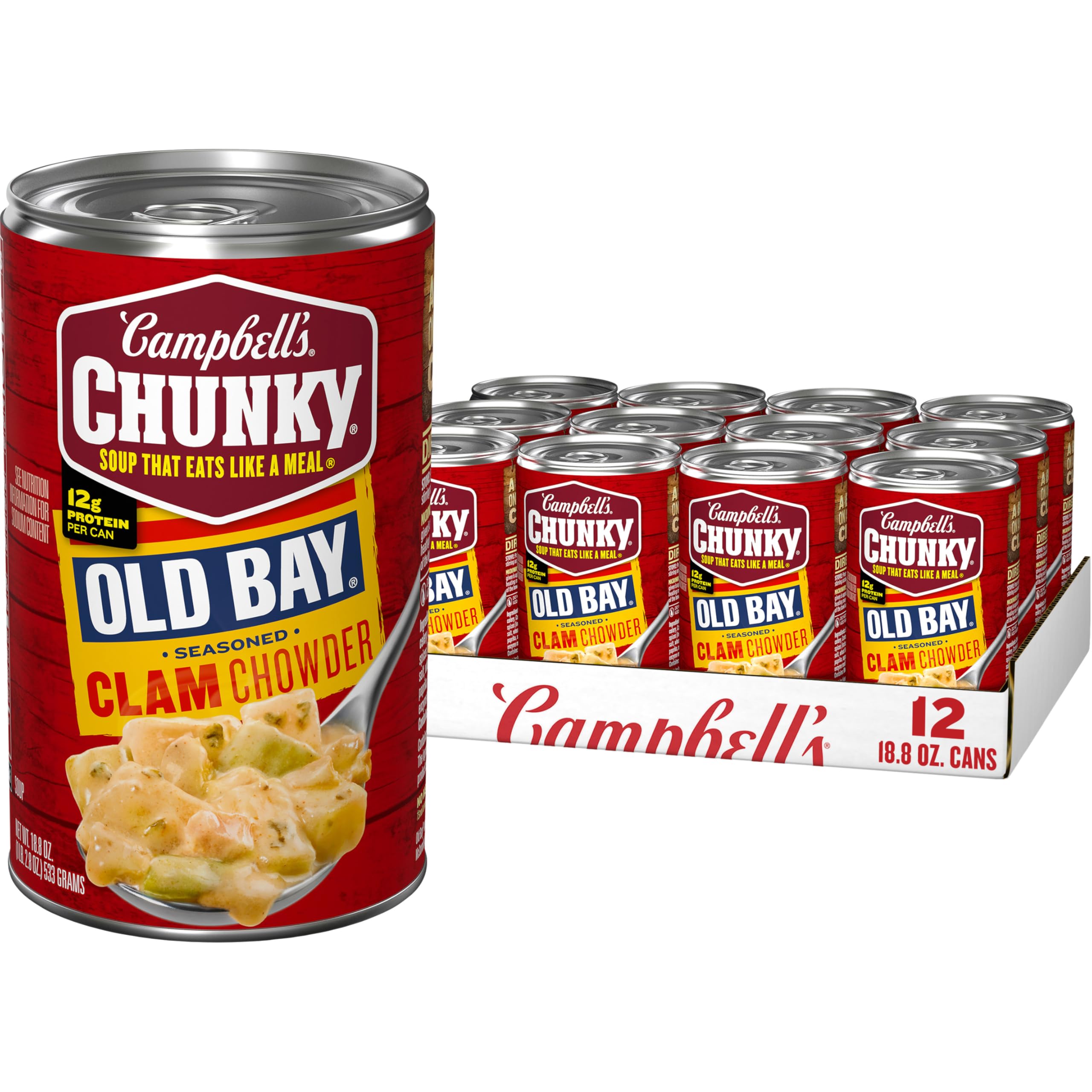 Campbell's Chunky Soup, Healthy Request New England Clam Chowder, 18.8 Ounce Can (Case Of 12)