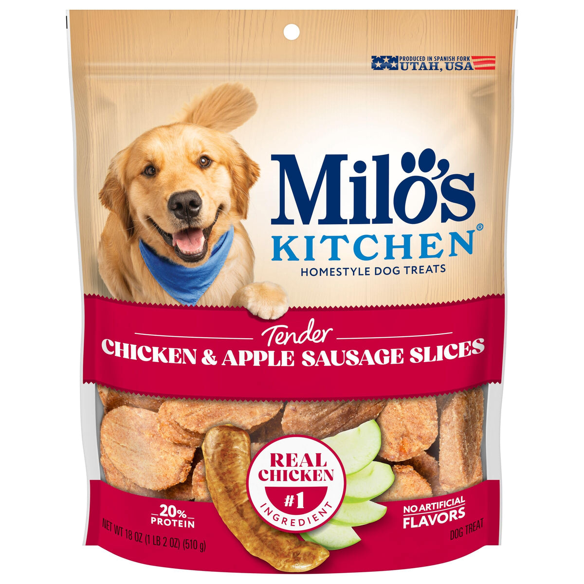 Milo's Kitchen Homestyle Dog Treats, Beef Sausage Slices, 10 Ounce, High Protein, No Artificial Flavors