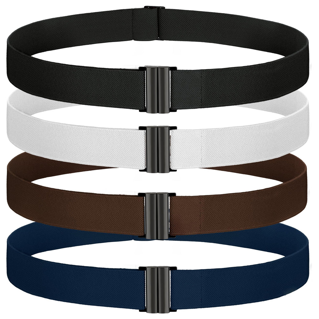 TOURZOO No Show Invisible Belt for Women/Men Elastic Web Strap Waist Stretch Belt with Flat Buckle for Jeans Pants Dresses