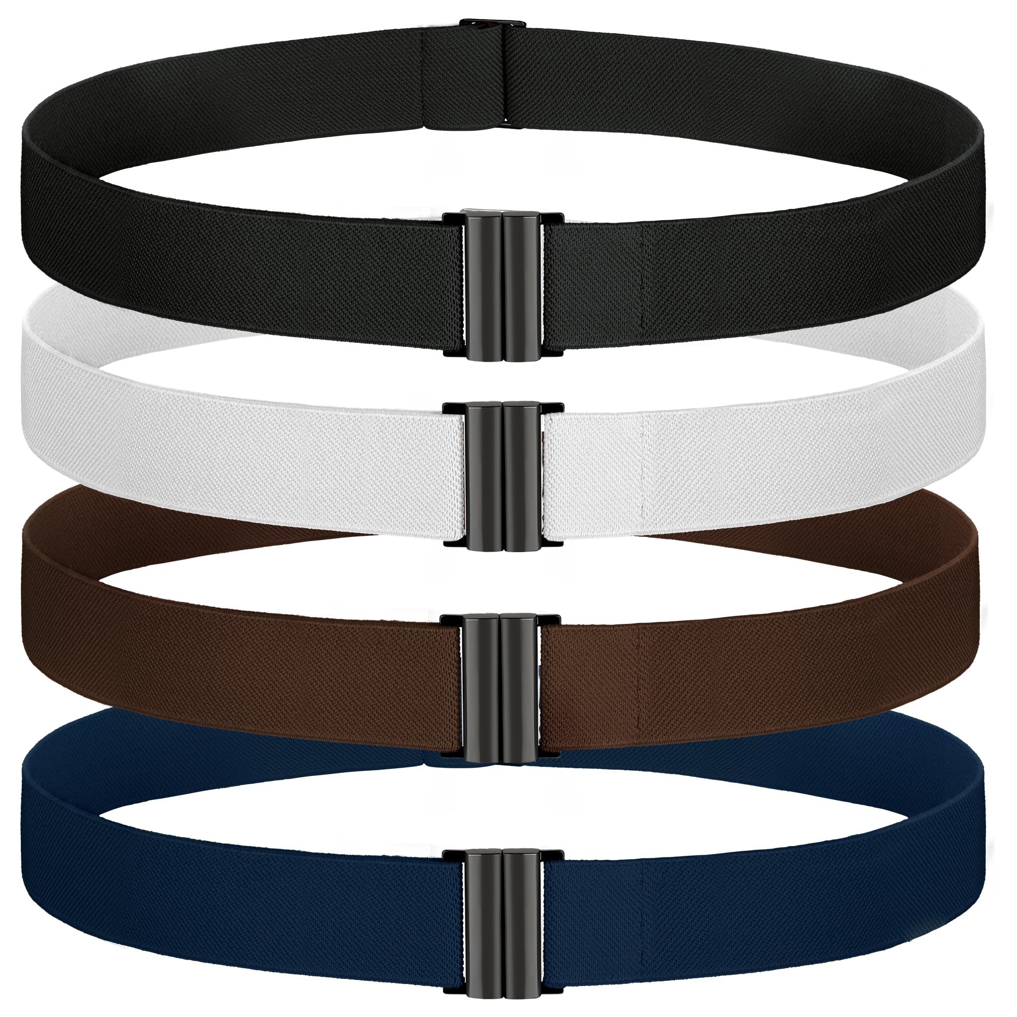 TOURZOO No Show Invisible Belt for Women/Men Elastic Web Strap Waist Stretch Belt with Flat Buckle for Jeans Pants Dresses