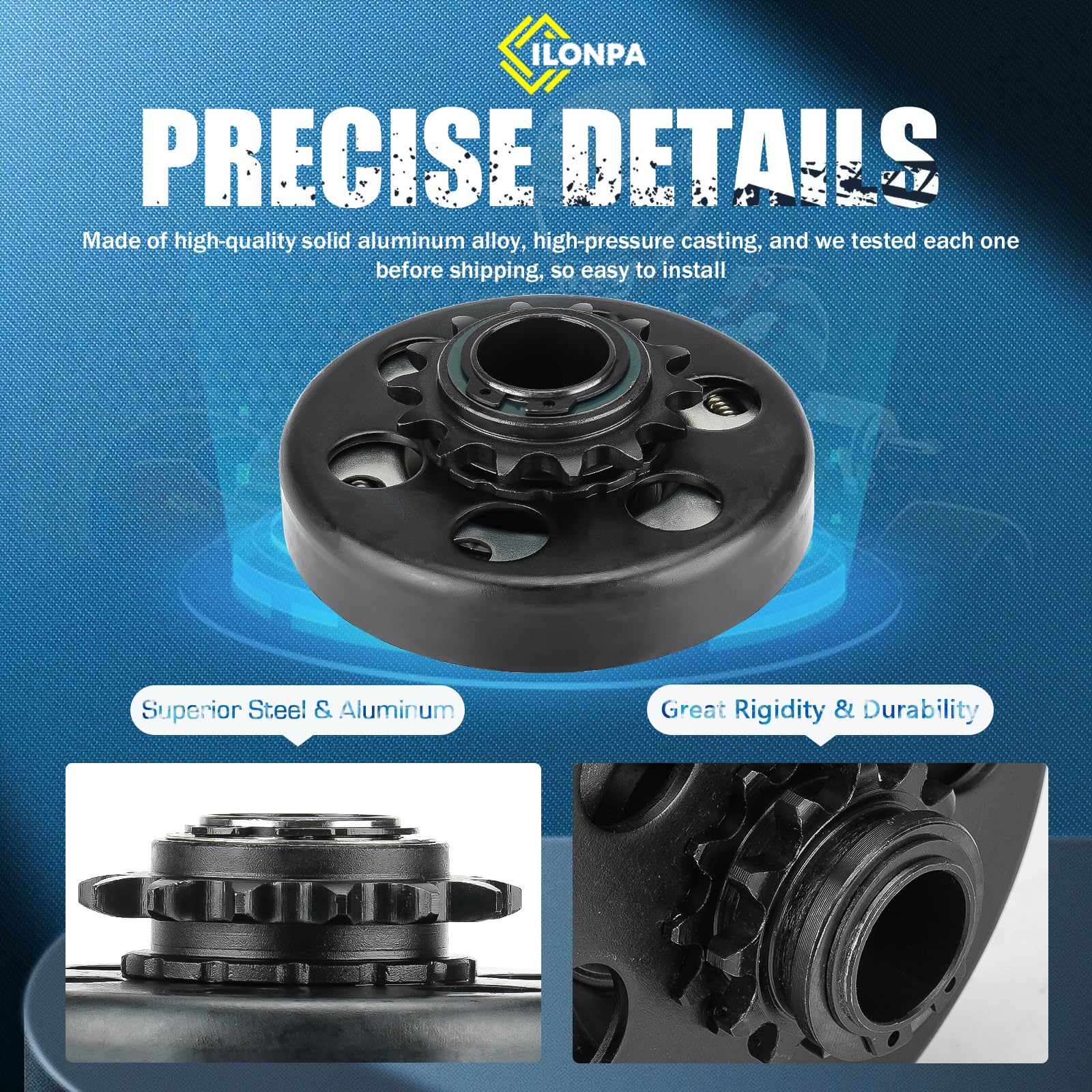 Centrifugal Clutch 1" Bore 14 Tooth Go Kart Mini Bike Clutch with #40/41/420 Chain, fits for Engines with Straight Shaft 2-6.5hp
