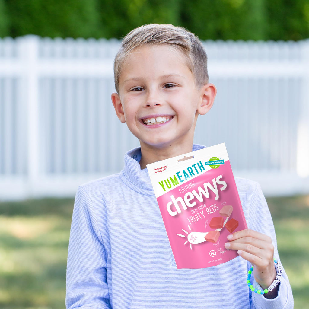 YumEarth Organic Chewys Fruity Reds, 5oz Non GMO, Gluten Free, Vegan, Dye Free Candy - Allergen Friendly