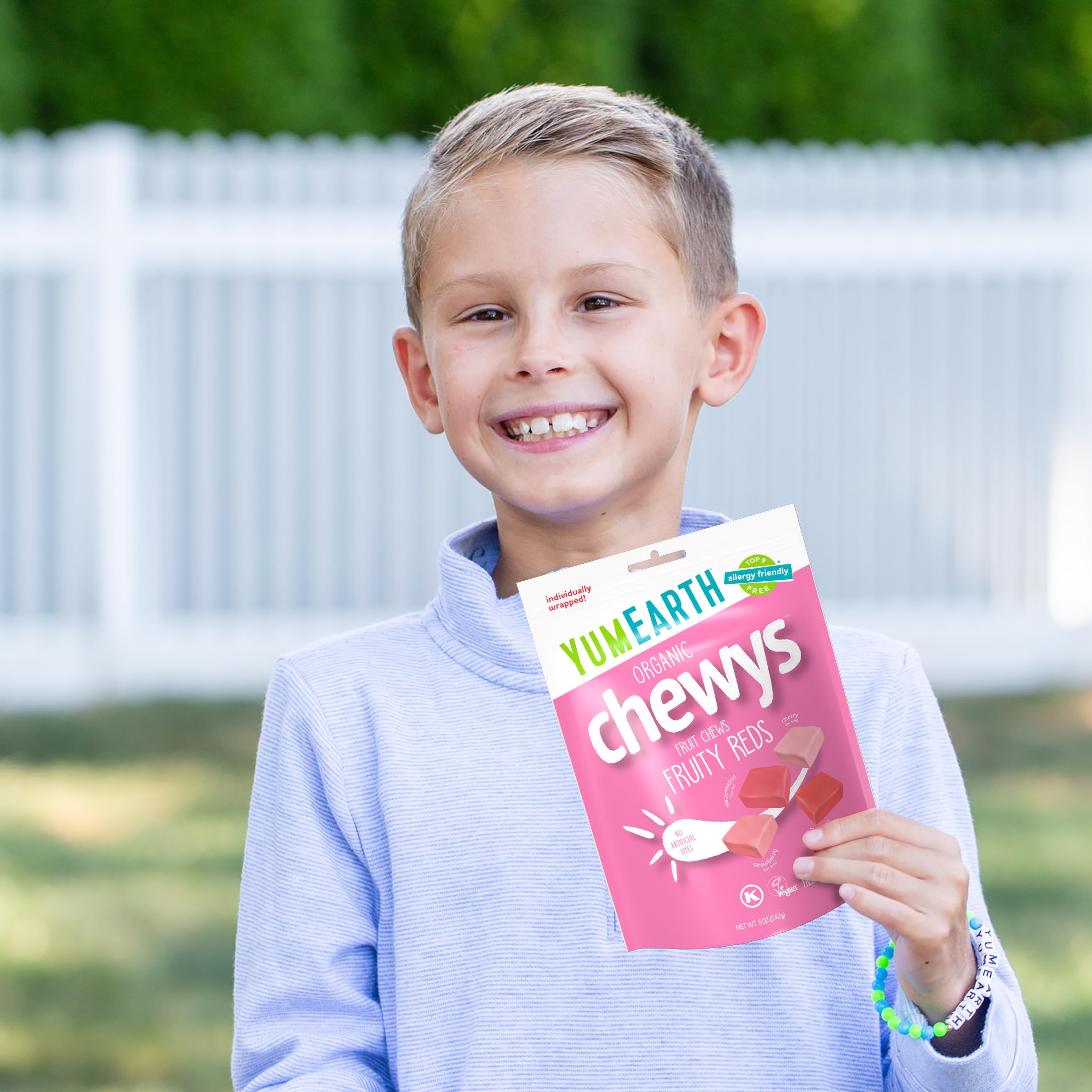 YumEarth Organic Chewys Fruity Reds, 5oz Non GMO, Gluten Free, Vegan, Dye Free Candy - Allergen Friendly