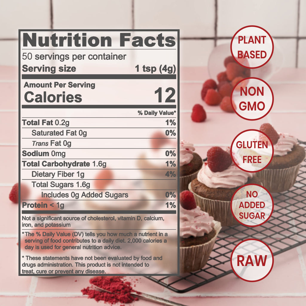 Jungle Powders Raspberry Powder 3.5 Ounce Bag, Food Grade Powdered Unsweetened Freeze Dried Raspberries, Additive, Filler Free Red Superfood Extract for Baking Cooking Flavoring Rasberries Smoothies