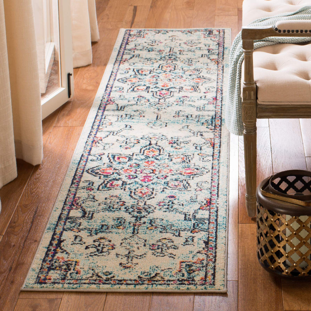 SAFAVIEH Madison Collection Area Rug - 2'2" x 4', Beige & Orange, Boho Chic Distressed Medallion Design, Non-Shedding & Easy to Clean, Ideal for Living Room, Bedroom, Dining Space (MAD473E)