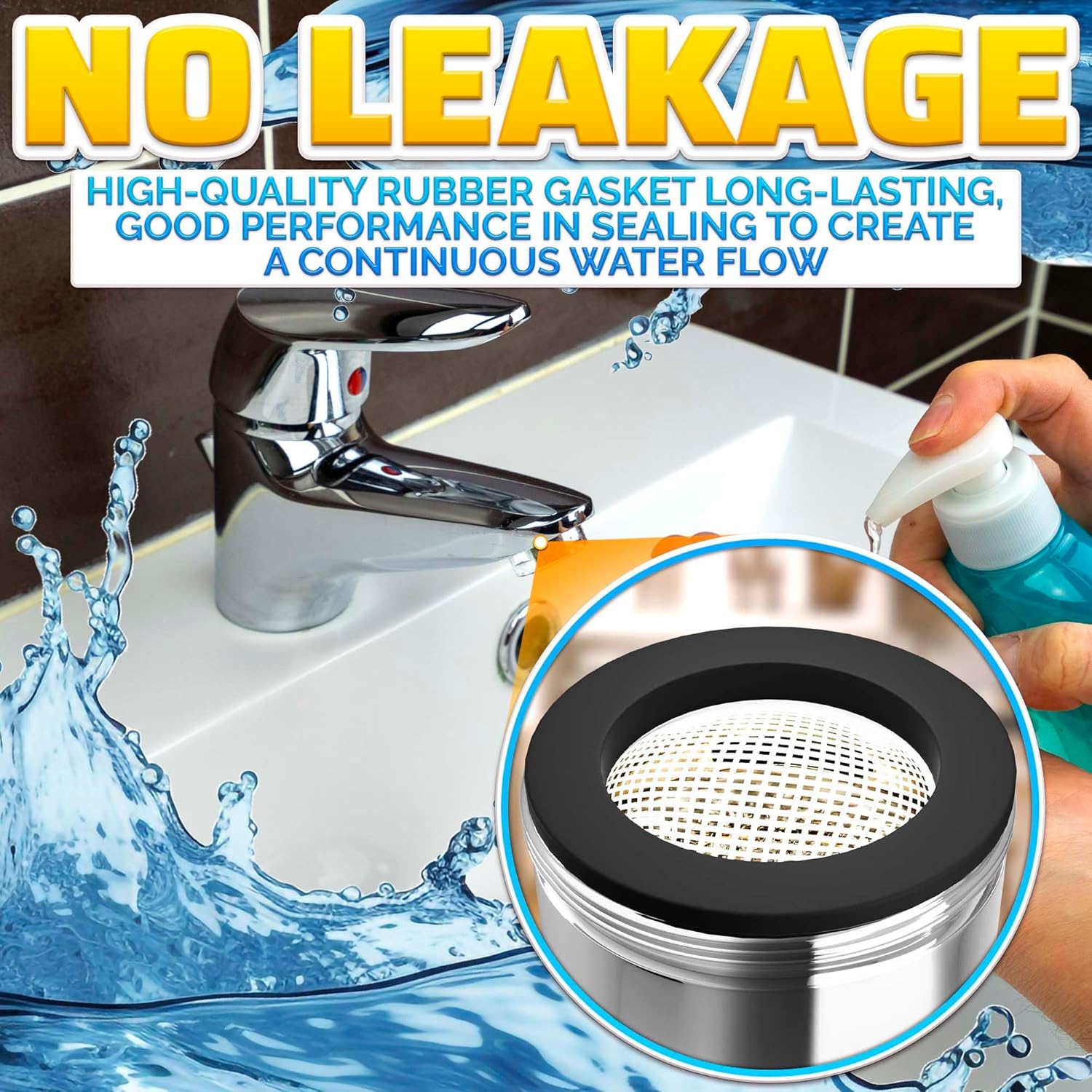 4Pcs Bathroom Faucet Aerator Replacement - 15"/16" 24mm Kitchen Bathroom Sink Attachment High Flow Aerator for Sink Faucet Aerators M24 Male Thread