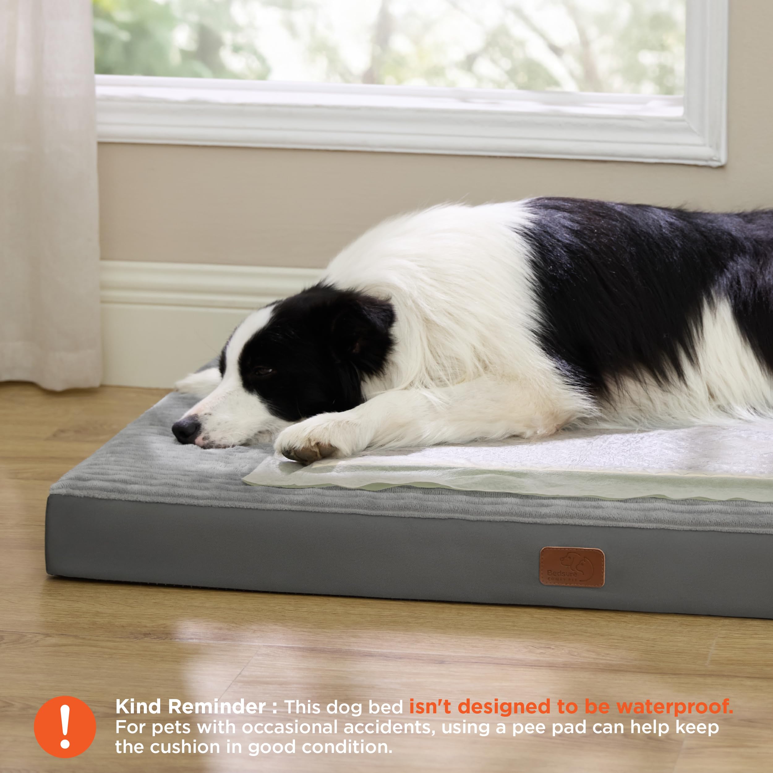 Bedsure ComfyFleece Dog Bed for Small Dogs - Orthopedic Pet Beds with Removable Washable Cover, NOT Waterproof Egg Crate Foam Puppy Mat, Suitable for Pet Up to 20 lbs, 23"x17"x2.8", NOT for Chewers
