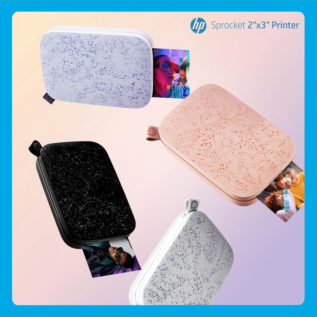 HP Sprocket Portable 2x3 Instant Photo Printer (Luna Pearl) Zink Paper Bundle