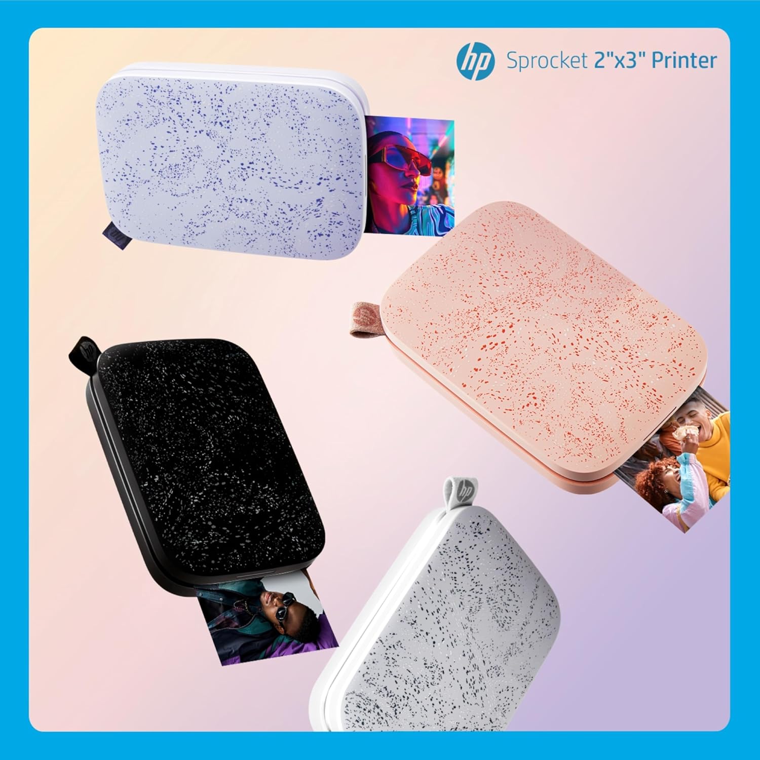 HP Sprocket Portable 2x3 Instant Photo Printer (Luna Pearl) Zink Paper Bundle
