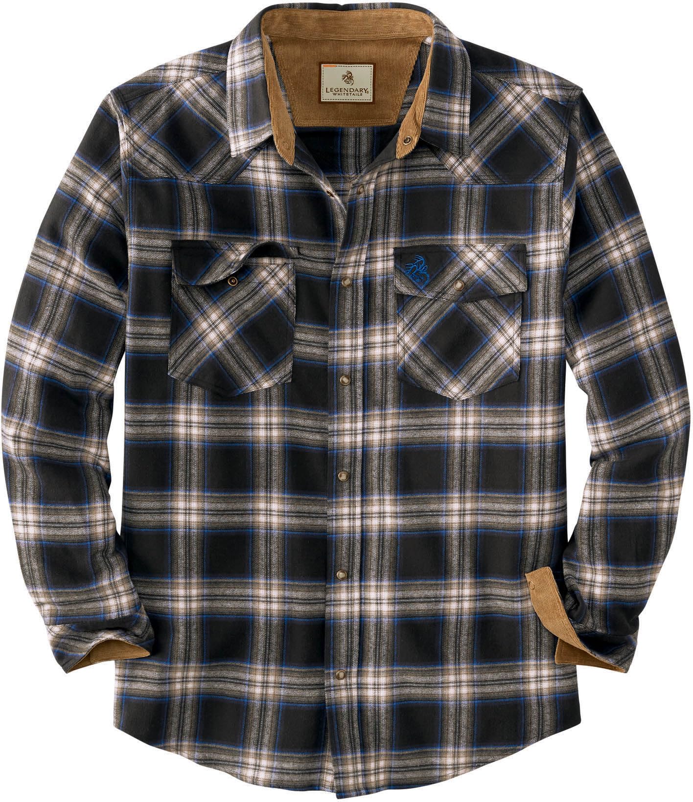 Legendary Whitetails Mens Western Button Up Brushed Cotton Flannel Shirt