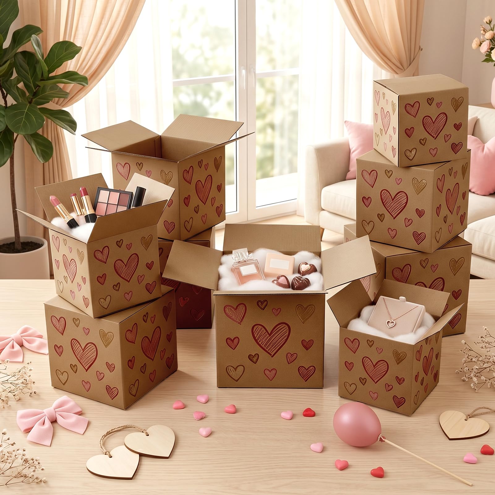 Hoikwo 40 Pack 4x4x2 Shipping Boxes for Small Business, Black Packaging Cardboard Boxes, Moving Mailing Packing Box