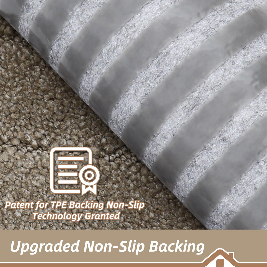 BEQHAUSE Stair Treads for Wooden Steps 28inX9in, Non Slip Carpet Stair Treads Indoor Stair Runners Machine Washable, Soft Stair Rugs Mat Surface Polyester TPE Backing, 4pcs, Beige