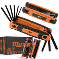 Mutt Tools 17pc Folding Allen Key Set - SAE & Metric Hex Wrench Set with Color-Coding - Compact Allen Wrench Tool for Bikes, DIY, Archery - Keys with Size Markings