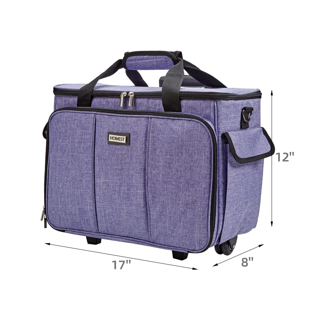 HOMEST Sewing Machine Carry Case, with Shoulder Strap and Front Pocket | Fits most standard Singer, Brother and Janome machines, with storage pockets for sewing accessories and tools, Floral