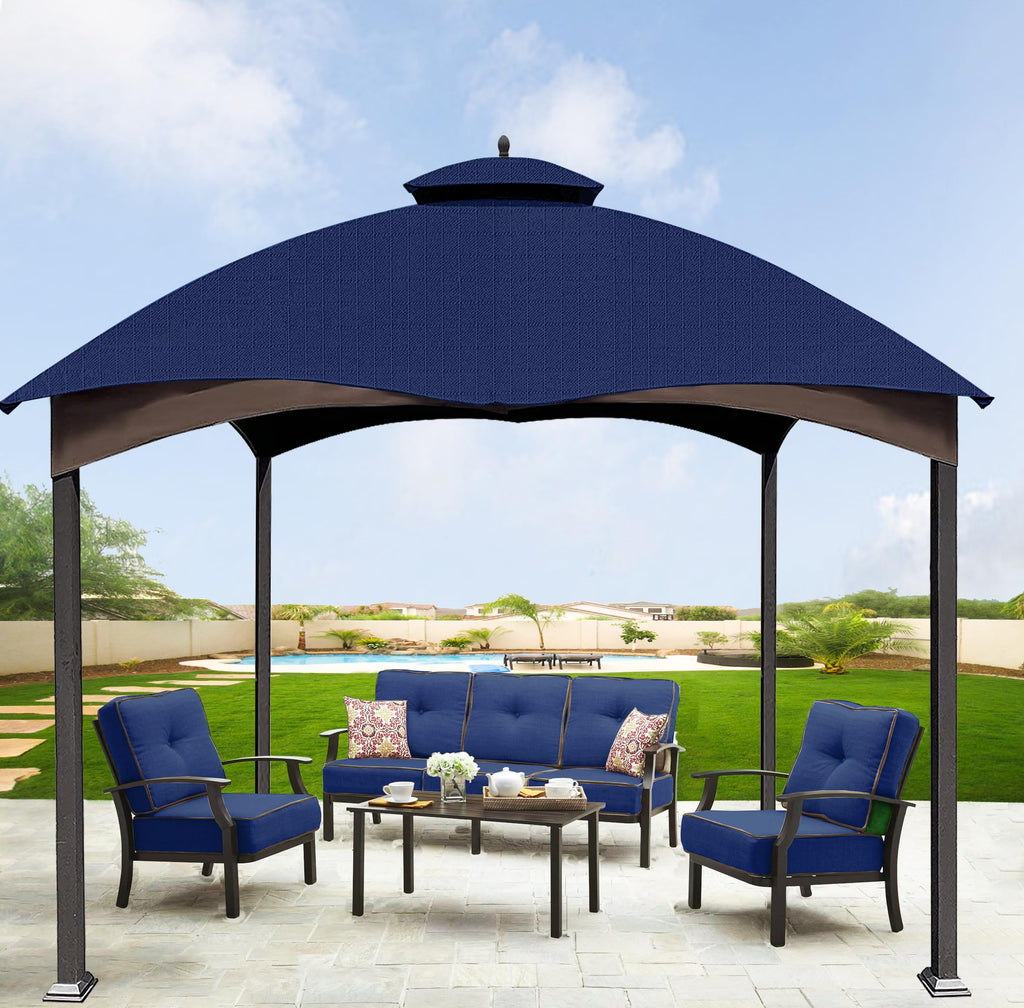 SCOCANOPY Replacement Top Compatible with The Lowe's Gazebo Model #GF-12S004B-1 / GF-12S004BTO (Grey Ripstop)
