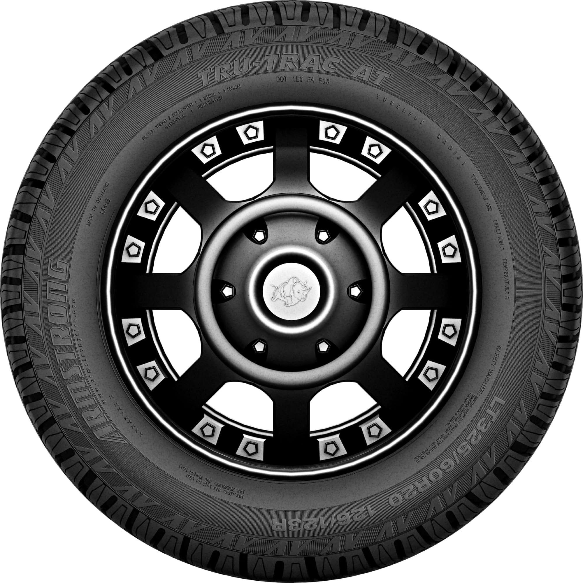 Armstrong Tru-Trac AT A/T All-Terrain Off-Road Light Truck Radial Tire-31X10.50R15LT 31X10.50X15 31X10.50-15 109s Load Range C LRC 6-Ply BSW Black Side Wall