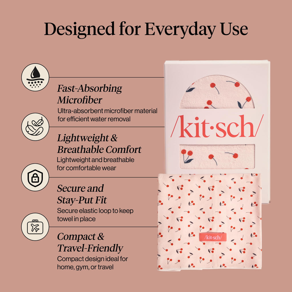 Kitsch Plush Microfiber Hair Towel Wrap for Women – Ultra Absorbent Microfiber Bath Towels for Wet, Curly, Long or Short Hair – Anti-Frizz Hair Wrap, Great Hair Care Gifts for Women