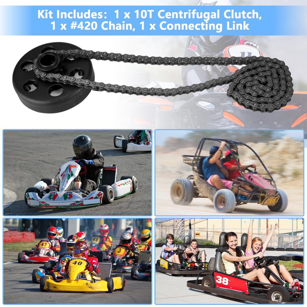 Centrifugal Clutch 1" Bore 14 Tooth Go Kart Mini Bike Clutch with #40/41/420 Chain, fits for Engines with Straight Shaft 2-6.5hp