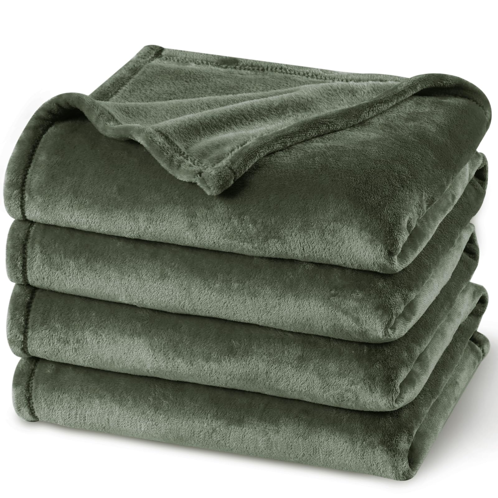 PHF Oversized King Big Fleece Blanket 120"x120", No Shed No Pilling Extra Large Soft Blanket, Giant 10'x 10' Lightweight for Bed, Sofa Travel and Camping, Suitable for All Season, Beige