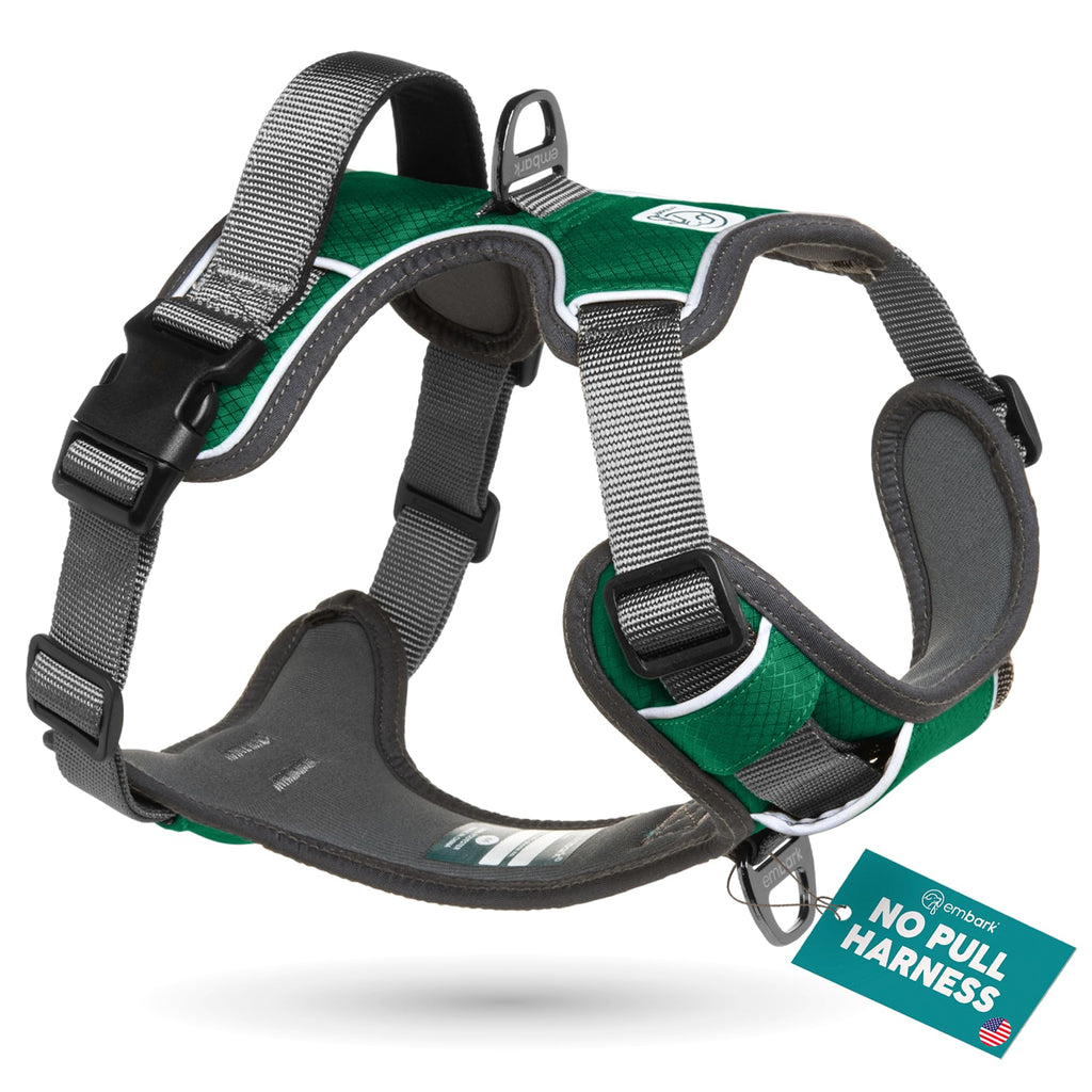 Embark Adventure Dog Harness for Small, Medium & Large Dogs – No Pull, Reflective Trim, Heavy Duty Oxford, 2 Leash Clips, Gel-Lined Handle, Soft Padded