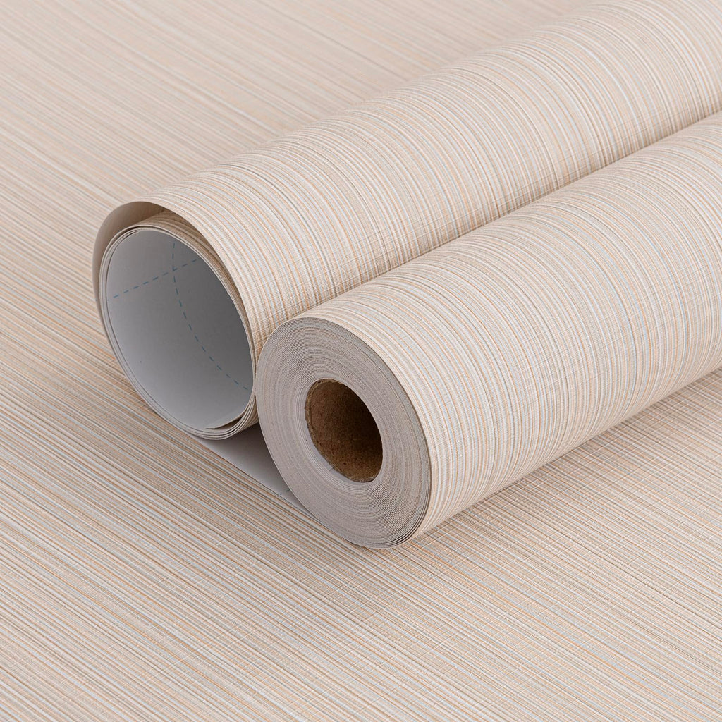 Grasscloth Peel and Stick Wallpaper 20.8"x394" Gray Thick Fabric Textured Linen Classic Faux Grassweave Neutral Removable Wallpaper Vinyl Film Roll for Home Use