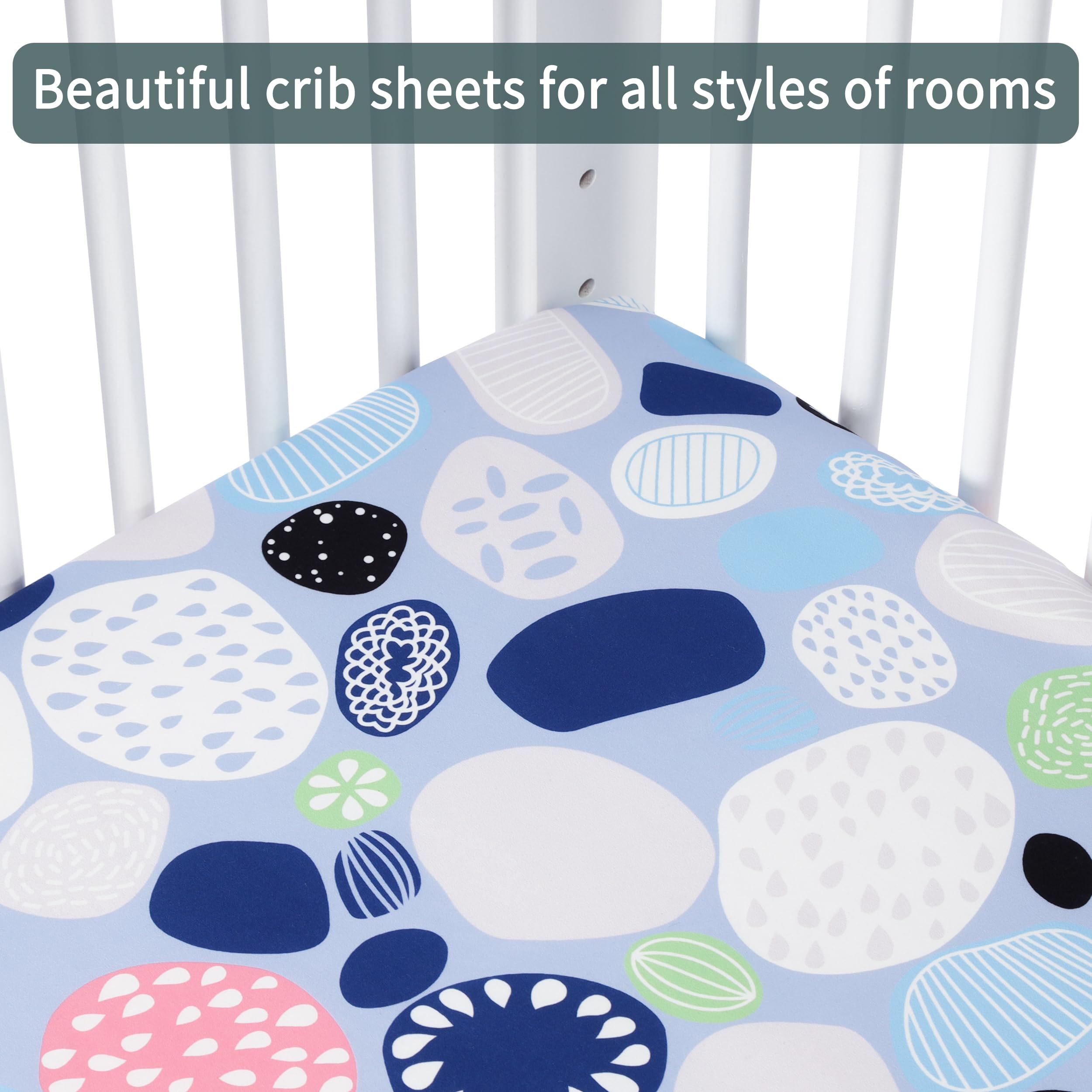 GUNTAIL Baby Crib Sheets for Boys Girls, 2 Pack Fitted Crib Sheet for Standard Crib and Toddler Mattress, Soft Microfiber Baby Sheet 52x28x8in (Brown & Green)
